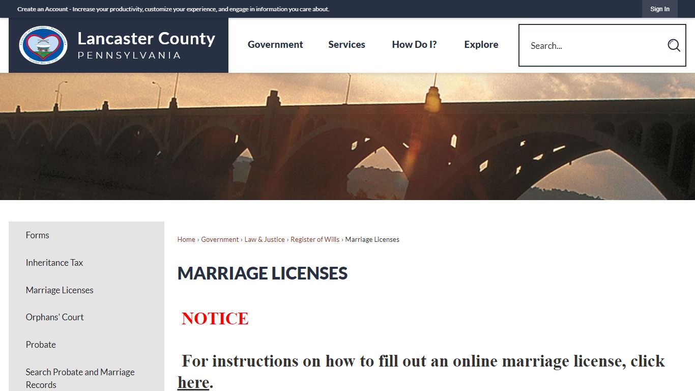MARRIAGE LICENSES | Lancaster County, PA - Official Website