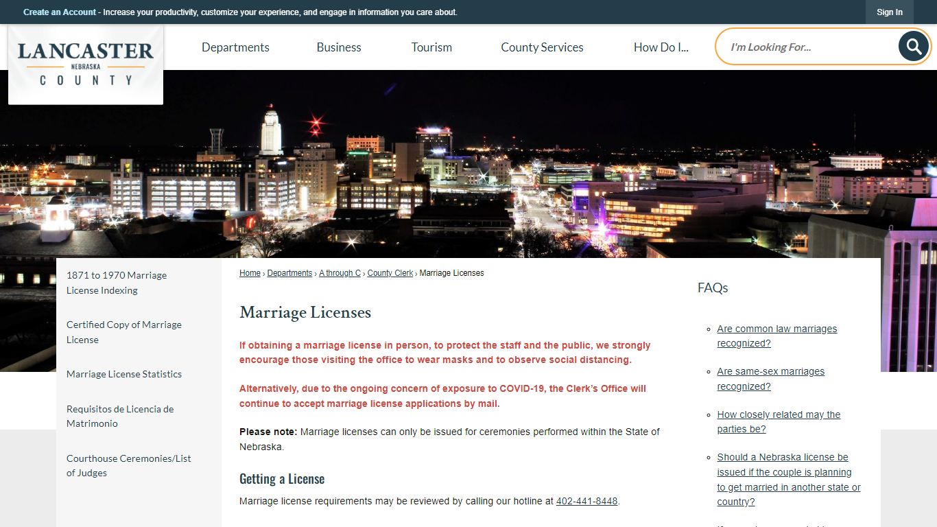 Marriage Licenses | Lancaster County, NE